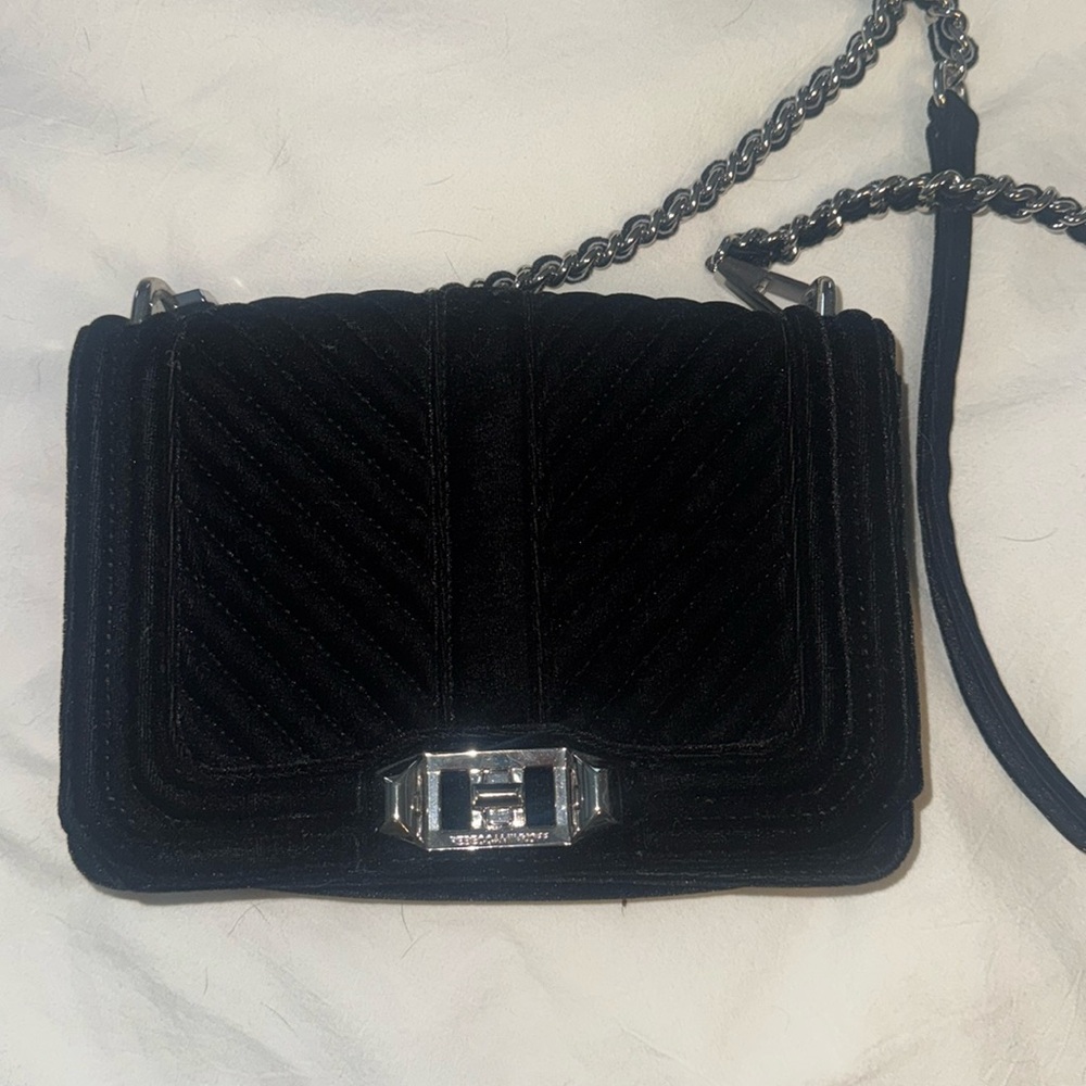 Rebecca Minkoff Black Velvet Quilted Crossbody
